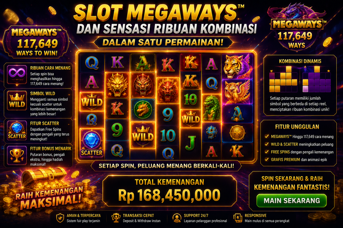 Slot Megaways dan Sensasi Ribuan Kombinasi Dalam Satu Permainan